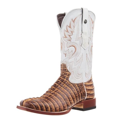 Men`s Orix Brown Caiman Tail Print 13in Montana Ice Top Boot