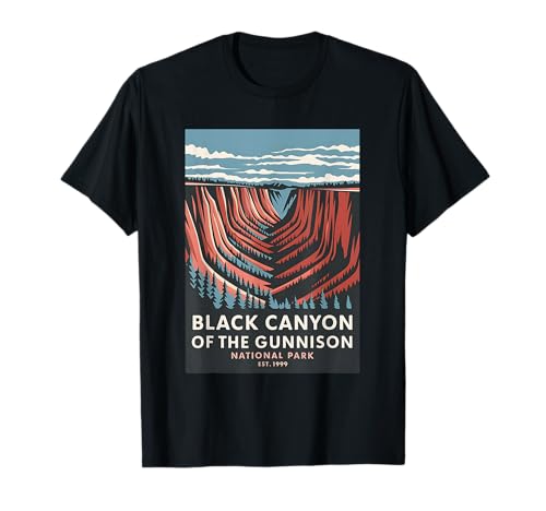 Cañón Negro del Parque Nacional Gunnison Vintage Camping Camiseta