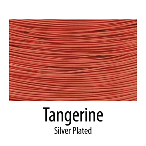 Image of Artistic Wire, 28 Gauge Silver Plated Tarnish Resistant Colored Copper Craft Jewelry Wrapping Wire, Tangerine, 40 yd