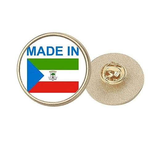 Broche Guinée équatoriale en métal doré rond taille M pour costume