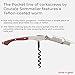 Pocket Prestige Waiters Corkscrew By Coutale Sommelier - Rosewood - French Patented Spring-Loaded Double Lever Wine Bottle Opener for Bartenders and Gifts - Sharp Micro-Serrated Knife