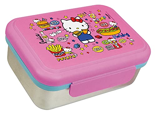 FUN HOUSE HELLO KITTY BOITE GOUTER INOX H.6,5 X L.17 X P.13,5 CM POUR ENFANT