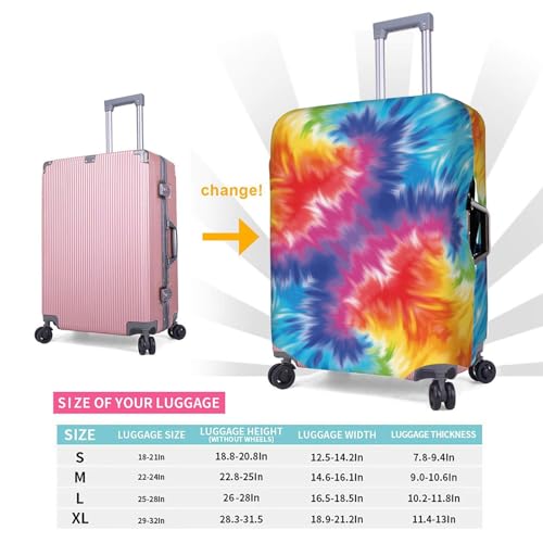 Rainbow Tie Dye Theme Travel Luggage Cover Elastic Suitcase Protector Washable Baggage Covers For Trunk Case Fits 29-32 Inch Luggage 5