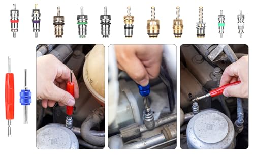 Yunyeeneen H-020 Car Air Conditioner Valve Core Accessories Kit - 102Pcs Automotive A/C R12 R134A Air Conditioning Refrigeration Tire Valve Stem Cores Repair Tool thumb #8