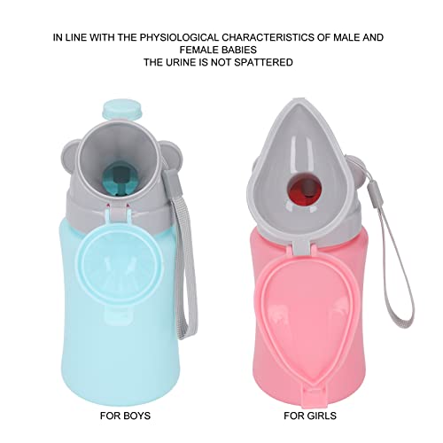 مرحاض سفر محمول للأطفال والرضع، نونية صحية مانعة للتسرب، كوب تدريب ومرحاض طوارئ للاستخدام الخارجي، حاوية بول، لون أزرق للأطفال