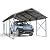 ASJMR 12' x 22'Metal Carport Heavy Duty, Outdoor Carport Canopy Heavy Galvanized Garage Car Shelter with Enhanced Base and Roof,Weather-Resistant Canopy for Cars, Trucks, Boats, Pickups