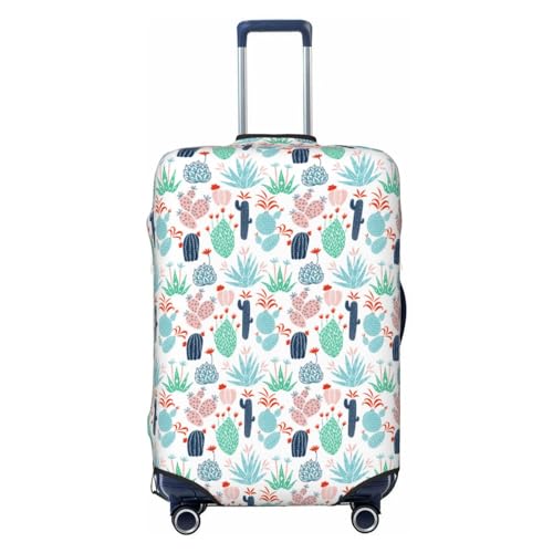 Cute Cactuses Luggage Cover Washable Elasticated Luggage Covers For Suitcase Tsa Approved Stylish Dust And Scratch Resistant Luggage Case Protector For Kids And Adults