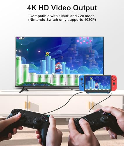 Switch Dock Compatible for Switch/Switch OLED,Rapell Switch Docking Station Support 4K HDMI/1080P/60Hz Output(Not Include HDMI Cable and AC Adapter) - Image 5