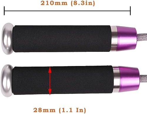 BlitzBite Professional Weighted Jump Ropes 1.41LB Adjustable Speed Skipping Rope Ball Bearings Anti-Slip Handles Boxing MMA Cardio Training Full body Exercise (Purple)