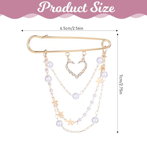 Image of Number 5 Lapel Brooches and Pins, Designer Brooches for Women Vintage Gold Pins and Brooch Imitating Pearl Rhinestone Brooch Pin Fashion Lapel Pin for Wedding Banquet Jewelry Gift
