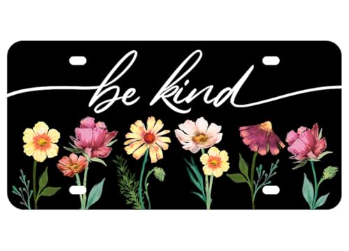 The Bridge Collection Be Kind Vanity Plate-Standard License Plate with Colorful Floral Design-Inspirational Auto Decor The Bridge Collection Be Kind Vanity Plate-Standard License Plate with Colorful Floral Design-Inspirational Auto Decor