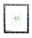 Lemon Stamp Needlepoint Canvas – 18 Mesh Hand-Painted Design – 8x8