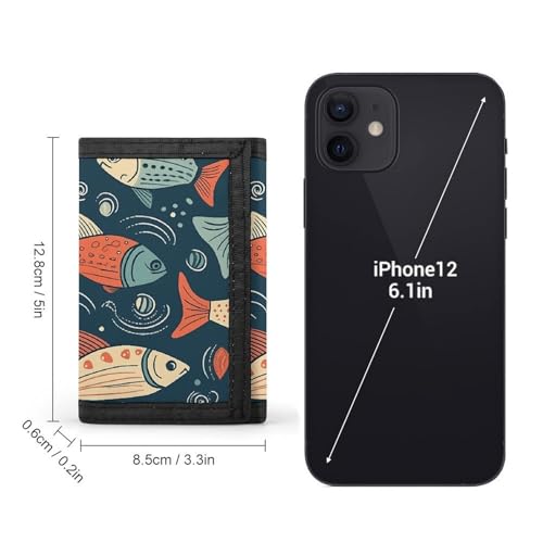 Animation Style Fish Wallet with Photo Window & Key Ring, Lightweight Durable Tri-Fold Wallet with Card Slots, Compact Money Clip for Men Women2