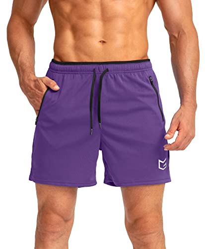 Image of G Gradual Men's Gym Workout Shorts Zipper Pockets 5 inch / 7 inch Quick Dry Breathable Runing Athletic Short for Men