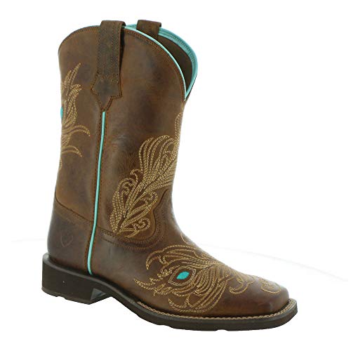 Ariat (DISC Womens Bright Eyes II Weathered Brown Square Toe Boot