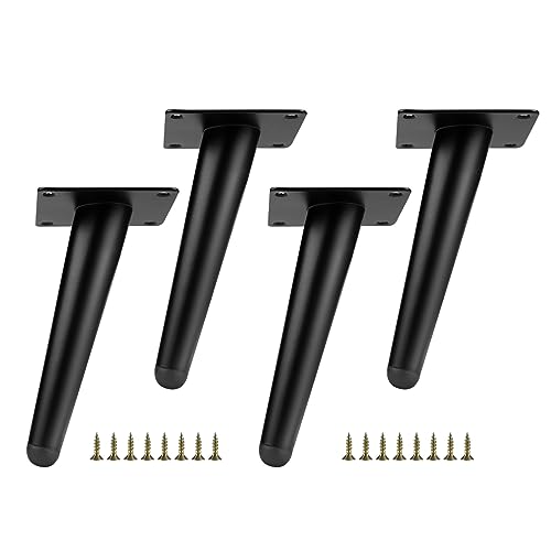 DBREAKS Slanted Furniture Feet, Conical Metal Furniture Feet, Sofa Foot, Cabinet Legs, Black Furniture Feet, Stainless Steel
