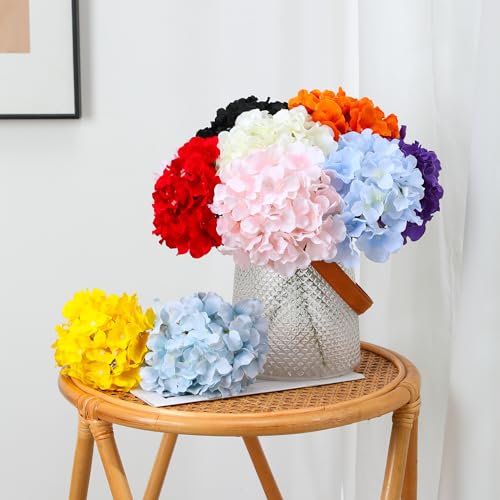 FLORRALIA Fake White Hydrangea Artificial Flowers - Faux Silk Hydrangeas Flowers Heads with Stems Real Touch for Home Wedding Party Table Decor (White,Pack of 10) by FLORRALIA - Image 3