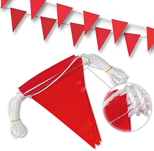 NACARUM Caution Barricade Flags (102FT string) Warn of hazardous areas, traffic control.Marking construction sites, scaffolding, sporting events, private property.