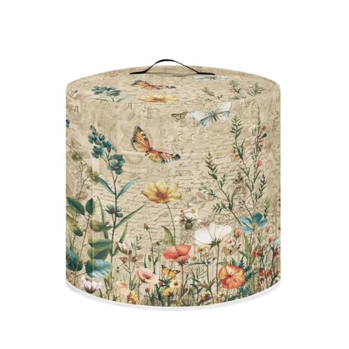 Image of Cozeyat Art Butterfly Leaves Pressure Cooker Cover, Kitchen Appliance Dust Cover, Rice Cooker Protective Cover with Pocket, Suitable for Air Fryer Cover, Toaster Cover, Oven Cover
