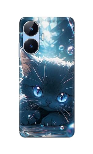 Image of Printed Hard Back Cover Case for Realme Narzo N55 Back Cover (Cute Cat) -1111