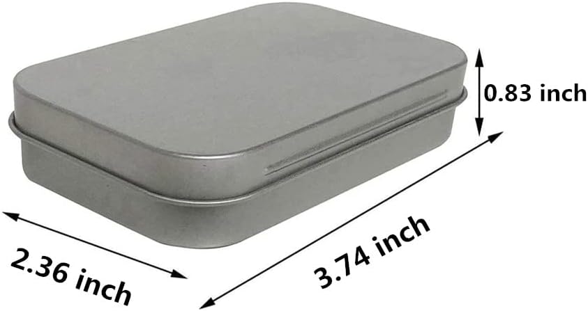 Jilukibo Metal Hinged Empty Hinged Tin Container with Lid, Silver Mini Portable Storage Tin Box for Pills Crafts Herbs Home jewelry Organizer, Rectangular Candy Tin Empty Box (4 Pack) image 5
