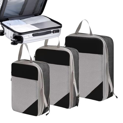 1 cubo de compresión – Organizador de maletas para ahorrar espacio | 310 g de viaje comprimibles con compresión | Organizador de organización interior espacio para maleta universidad crucero