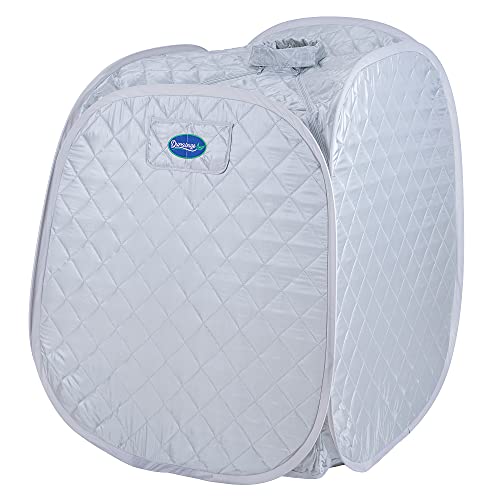 Durasage Personal Foldable Steam Sauna For Relaxation At Home, 60 Minute Timer, 800 Watt Steam Generator, Chair Included - Silver #TOP1