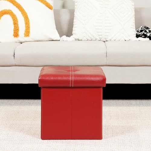 Tabouret de rangement pliable rouge 20 L, Bailey