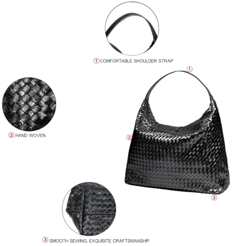 Image of JINMANXUE Woven Tote Bag for Women, Woven Bags with Small Purse,Large Braided Top Handle Hobo Satchel Handbag