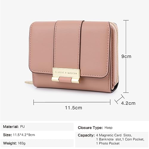 Vllcsla Small Wallet for Women Ladies Purse Wallet with 3 Card Slots and Photo Window and Coin Zipper Pocket, Womens Small Soft Leather Purses (Apricot) - Image 4
