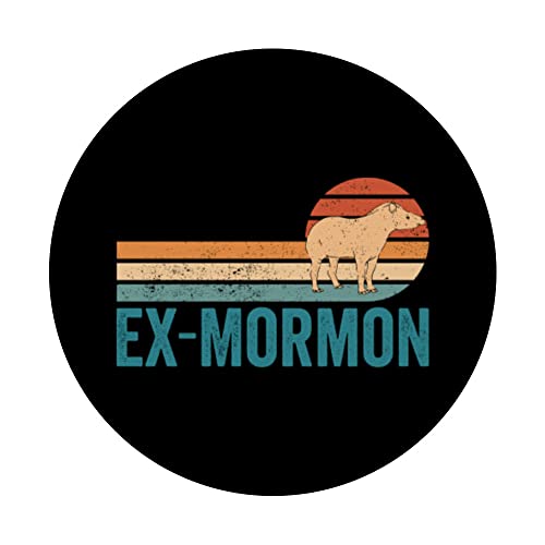 Ex Mormon Tapir Horse LDS Retro Exmo Ex-Mormon PopSockets Swappable PopGrip, Black - Image 3