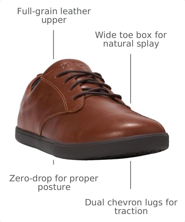 Image of Xero Shoes Men's Glenn Leather Barefoot Dress Casual Shoes