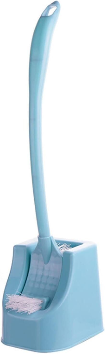 toilet brush, Double-sided Brush Head Can Be Bent to Clean All Corners of The Groove Gap,for Bathroom Restroom Deep Cleaning Toilet(Blue)