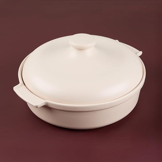 Aryıldız Elissa Kapaklı Karnıyarık Fırın Kabı Mat Beyaz 29 cm