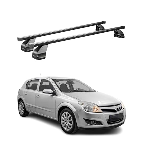 Menabo Dachträger Grundtäger kompatibel mit Opel Astra H 2004-2010 Stahl 75kg Schwarz 2tlg Fixpunkte für Fahrradträger, Dachboxen, Skiträger Abschließbar Menabo Dachträger Grundtäger kompatibel mit Opel Astra H 2004-2010 Stahl 75kg Schwarz 2tlg Fixpunkte für Fahrradträger, Dachboxen, Skiträger Abschließbar