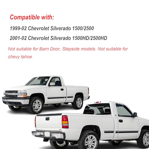 Headlights Tail Lights Assembly Combo Compatible with 1999 2000 2001 2002 Chevy Silverado 1500 2500 / HD, HeadLamp+Taillight Rear Brake Lamp, Factory Style - Image 3