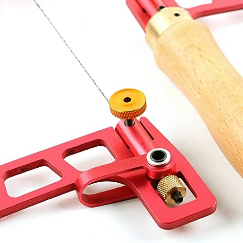 U-Shaped Hand Saw With Lever Tension Saw Hand Tools With 12 PCS Spiral Saw Blades For Jewelry Tools Woodworking Tools (3 Inch)