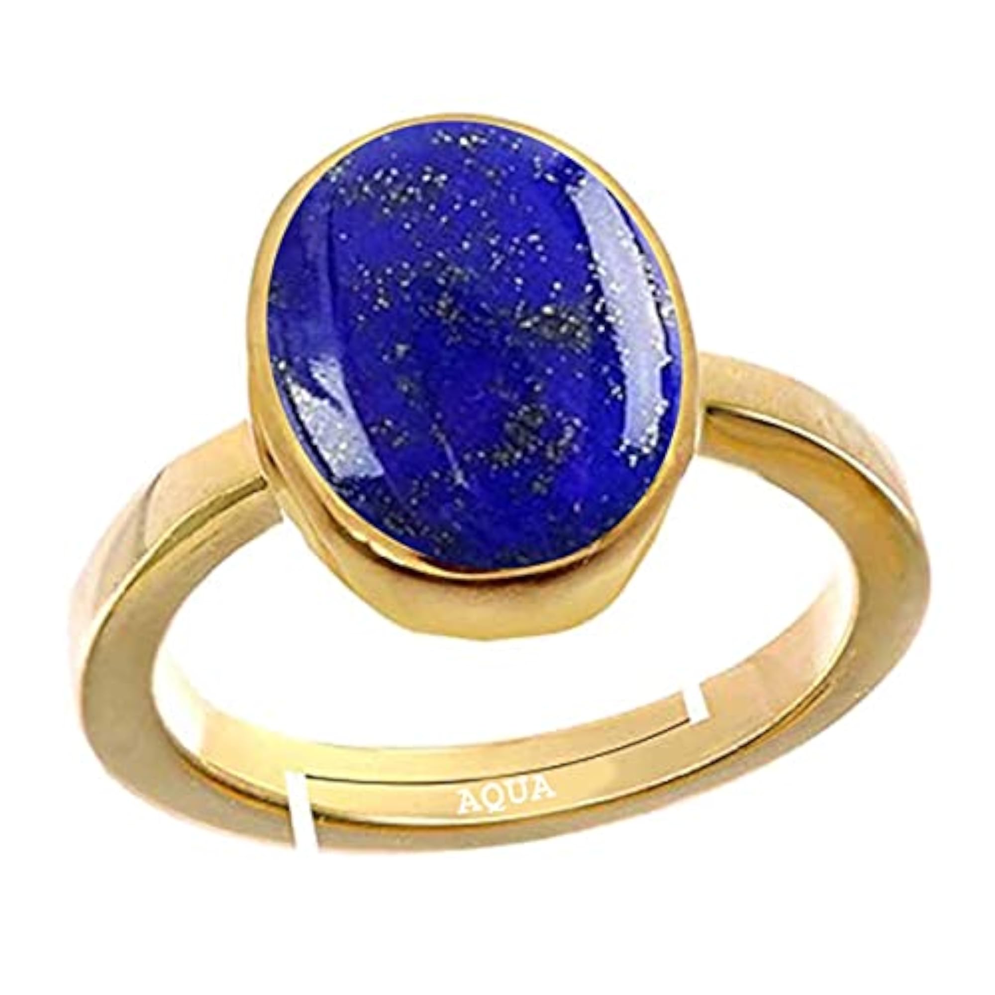 Lapis Lazuli Gold Plated Adjustable Ring, Astrological Certified