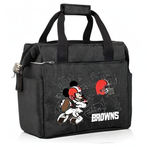 Image of PICNIC TIME NFL Mickey Mouse On The Go Lunch Bag - Soft Cooler Lunch Box - Insulated Lunch Bag, (Black)