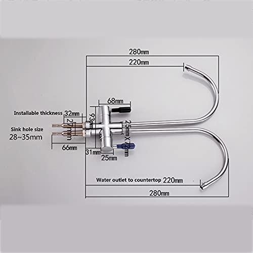 Robinet purificateur d'eau cuivre double entrée sortie cuisine 2 points - 6