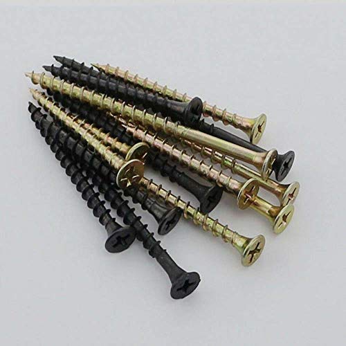 Tornillos autorroscantes M4 x 30 mm cabeza plana Phillips negro zinc 100 pcs miniatura 3