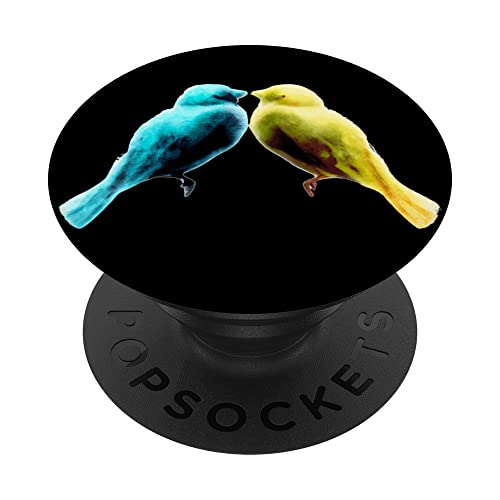 Kissing Birds PopSockets Swappable PopGrip, Black