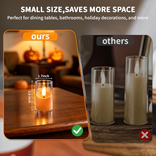 Image of Small Rechargeable Flameless Tea Lights Candles with Timer Remote