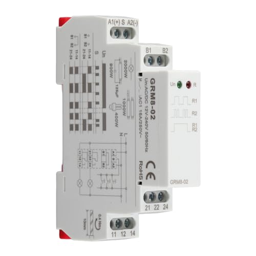 Relais de verrouillage AC/DC 12-240V mémoire électronique rail DIN modèle GRM8-02