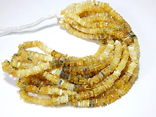 Perles opale jaune Heishi LKBEADS carrées 6x5 mm pour créer vos bijoux d'été faits main