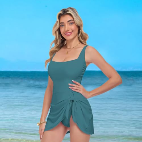 Traje de baño turquesa reductor con efecto vientre plano total 7