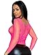 LEG AVENUE 8278 Netz-Shirt mit langem Arm Einheitsgröße (EUR 36-40), Neon Pink