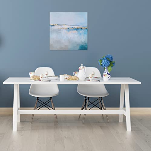 SYGALLERIER Abstract Beach Canvas Wall Art with Gold Foil - Modern Coastal Oil Paintings - Contemporary Sea View Pictures for Living room Bedroom Bathroom Decor - Image 8