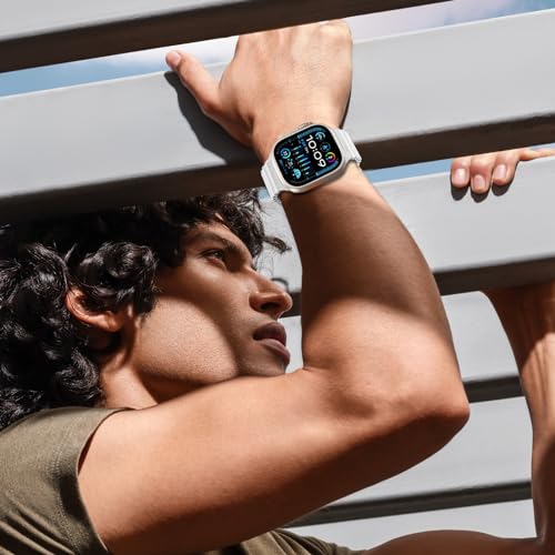Pulseira esportiva de silicone Ocean - compatível com Apple Watch Ultra 2/Ultra. Pulseira masculina