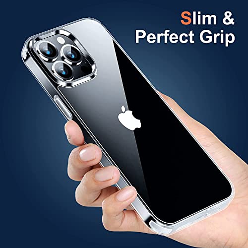Image of eller sante Glassy for iPhone 14 Pro Case Cover, Crystal Transparent, Non-Yellowing, Shockproof, Scratch Resistant, Slim, Thin, Military-Grade Protection Back Cover